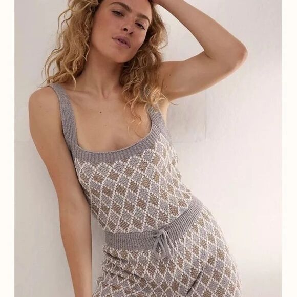 Free People X REVOLVE Dream Diamonds Romper in Grey Combo - Picture 4 of 12